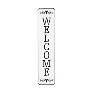 Letrero de bienvenida de metal vertical grande para puerta_1