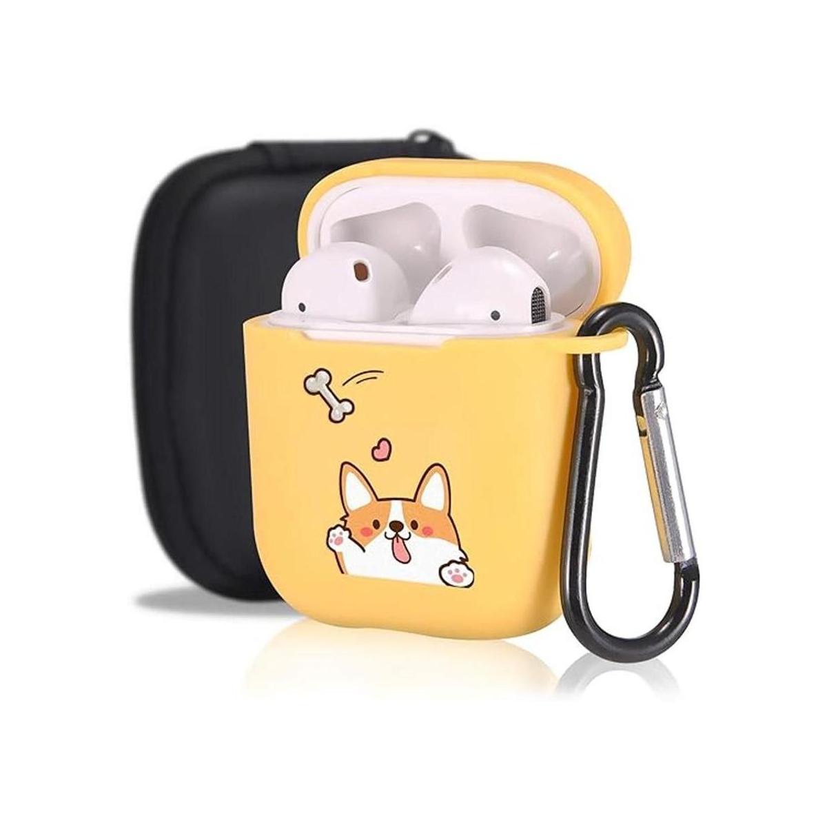 MAYCARI Bonita funda Corgi para perros AirPods 2 y 1 con