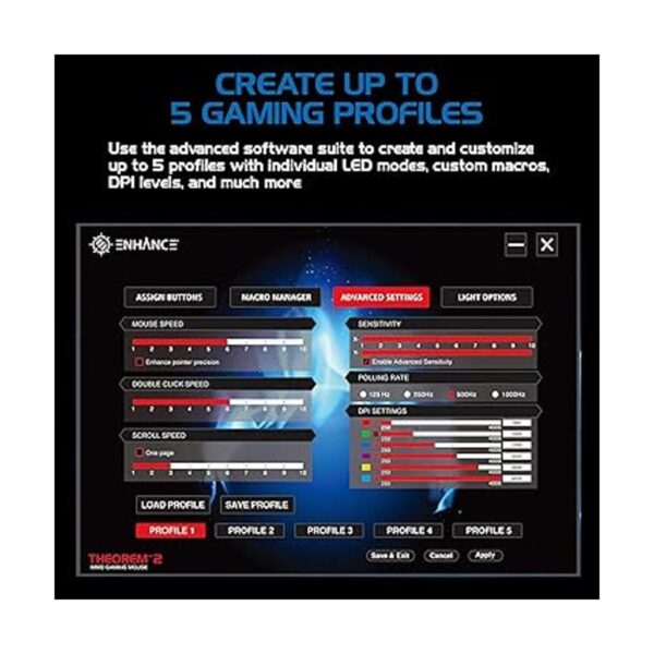 ENHANCE Theorem 2 MMO Gaming Mouse con 13 botones_6