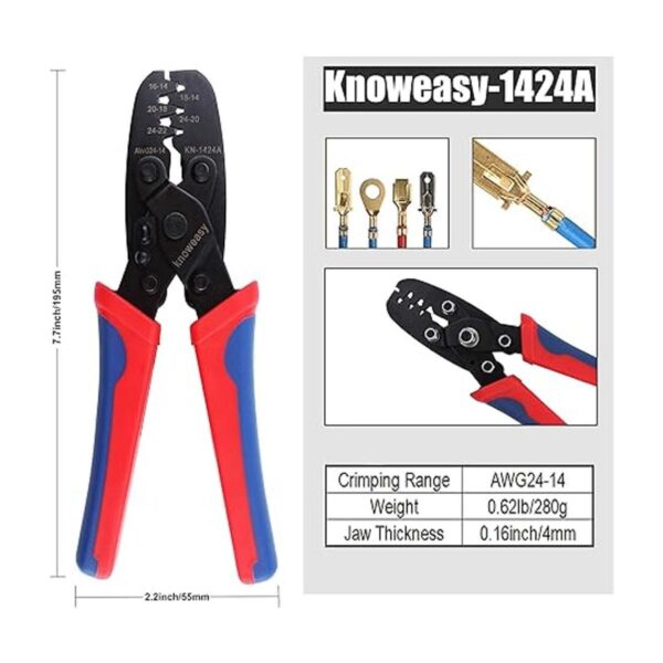 Herramienta de crimpado Molex knoweasy 1424A 2414 Awg_3