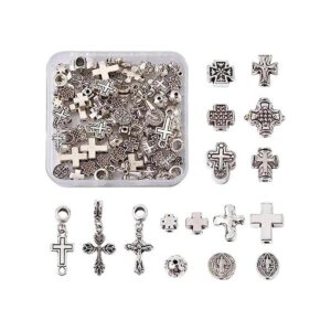 Pandahall 70 unidscaja 16 estilos antiguos plata santa_1