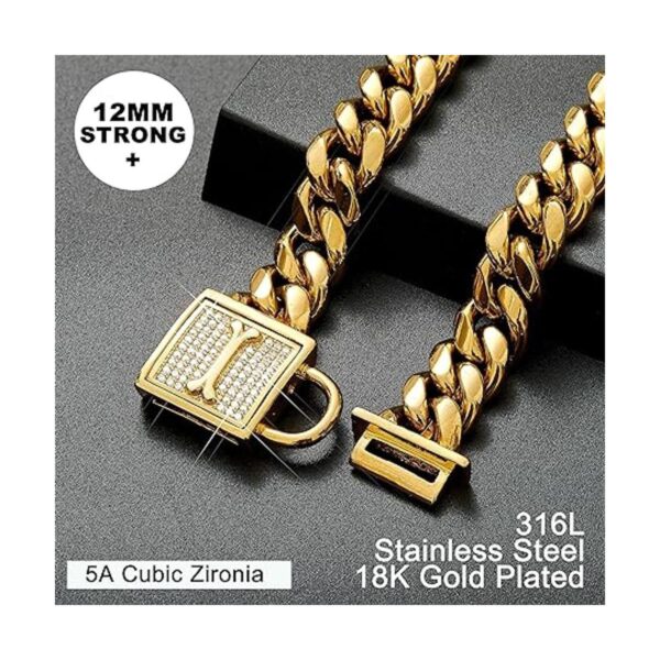 Collar de cadena para perro con cierre de circonita 0.472