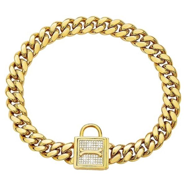 Collar de cadena para perro con cierre de circonita 0.472