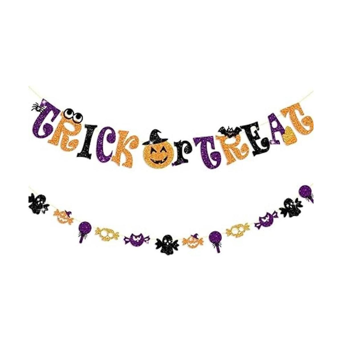 Bandera de Halloween para decoración de fiesta de trucos o