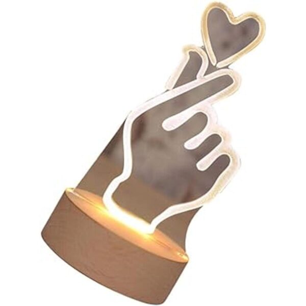 OSALADI Lámpara de escritorio con forma de corazón y luz