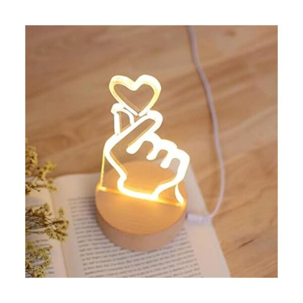OSALADI Lámpara de escritorio con forma de corazón y luz