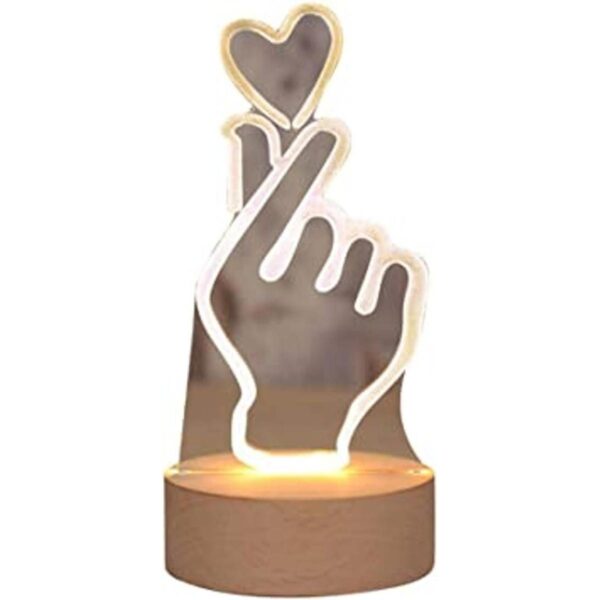 OSALADI Lámpara de escritorio con forma de corazón y luz
