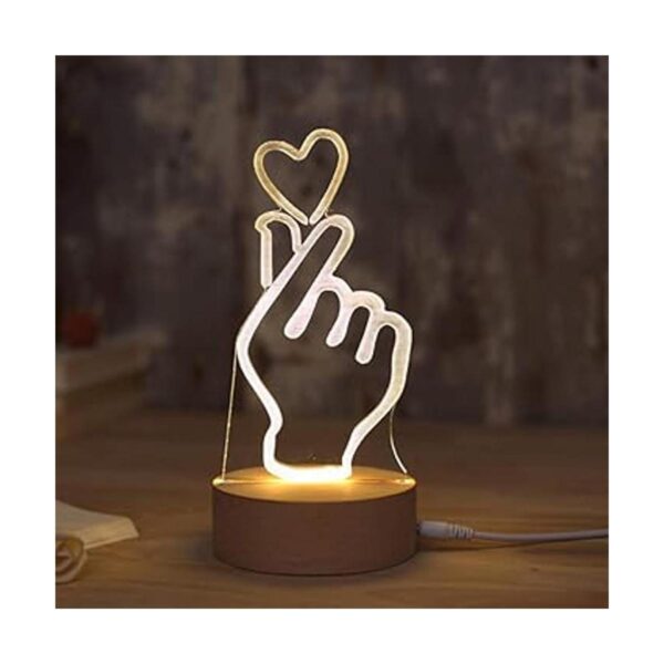OSALADI Lámpara de escritorio con forma de corazón y luz