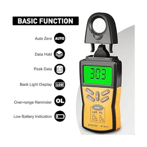 BTMETER Medidor de luz digital de iluminación BT881C_2