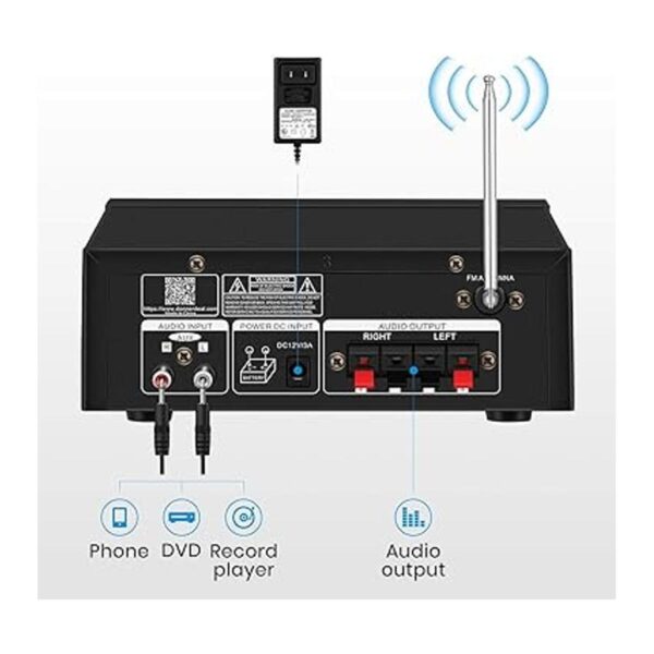 Moukey Amplificador de 2 canales para altavoces de audio_5
