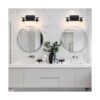 Lámpara de tocador de baño negra con 2 luces de tocador_2