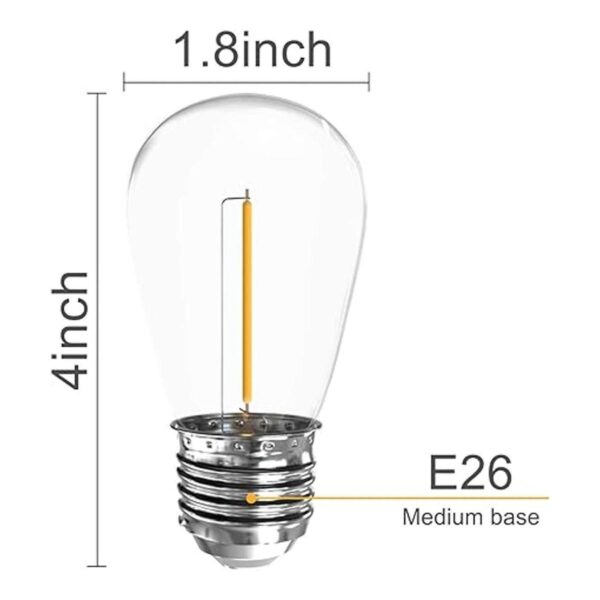 Paquete de 3 bombillas LED S14 de repuesto 2700 K luz_4
