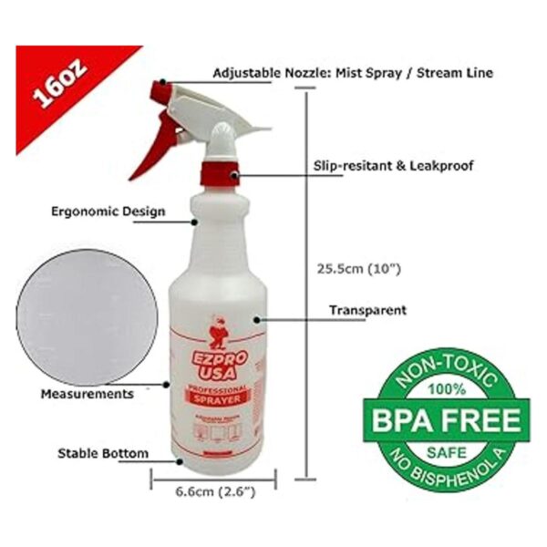 Botellas vacías de espray de 16 oz para soluciones de