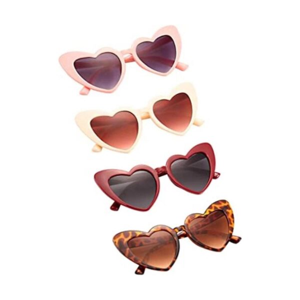 4 pares de gafas de sol en forma de corazón vintage ojo de