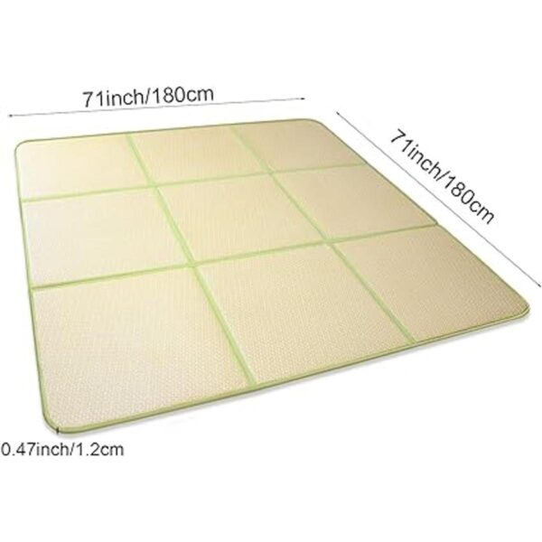 MYOYAY Tapete japonés de ratán de 71 x 71 pulgadas de