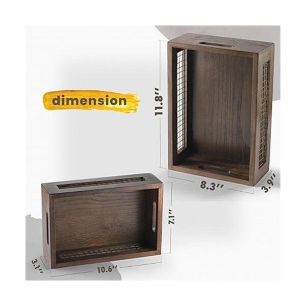NAGAWOOD Juego de 2 cestas de madera para encimera para