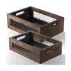 NAGAWOOD Juego de 2 cestas de madera para encimera para