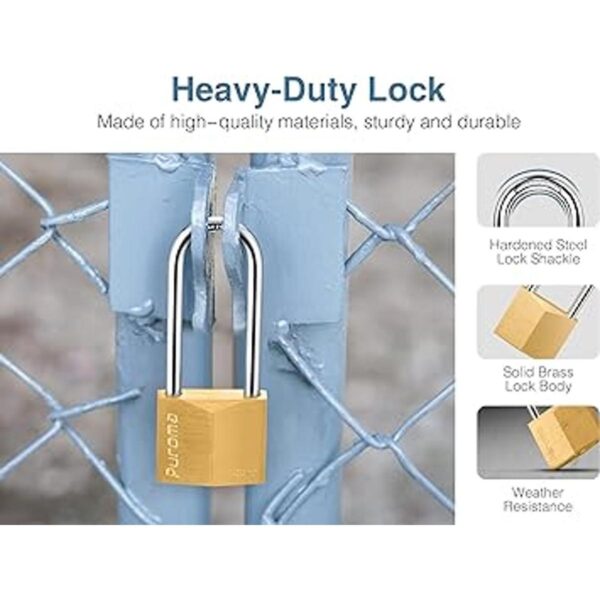 Puroma Paquete de 4 candados con llave impermeable de