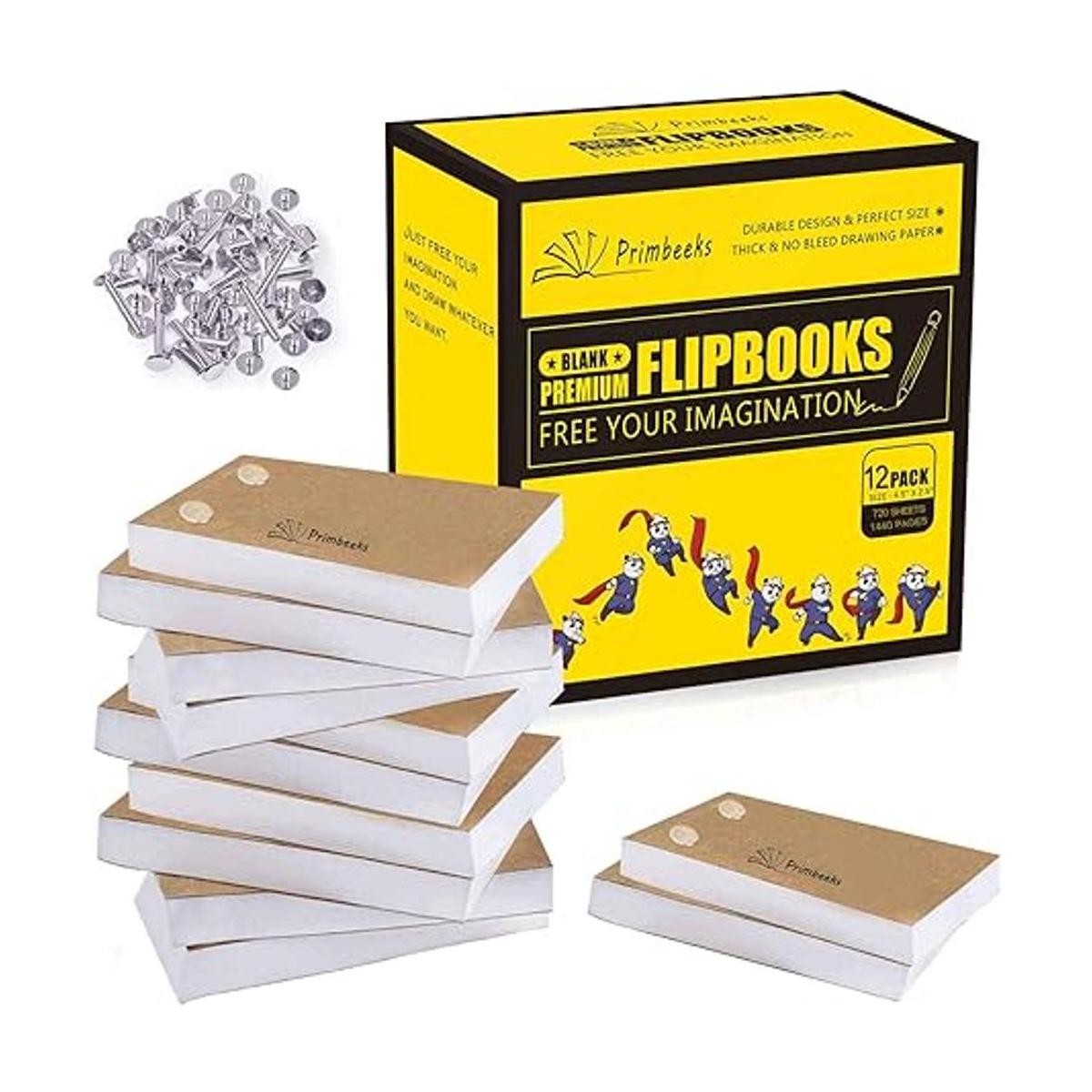 PRIMBEEKS Paquete de 12 libros de papel en blanco de alta
