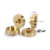 RCLions 4 unids Heavy Duty latón rueda hexagonal adaptador