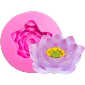 Molde de jabón de silicona en forma de flor de loto 3D