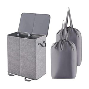 Lifewit Cesta doble de lavandería con tapa y bolsas_1