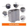 Lifewit Cesta doble de lavandería con tapa y bolsas_2