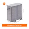 Lifewit Cesta doble de lavandería con tapa y bolsas_5