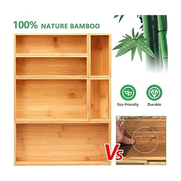 MaxGear Organizador de cajones 100 bambú 6 unidades_2
