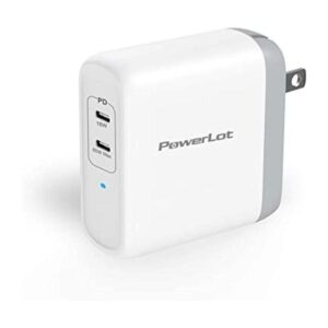 Cargador de pared USB C PowerLot de 68 W 2 puertos GaN PD_1