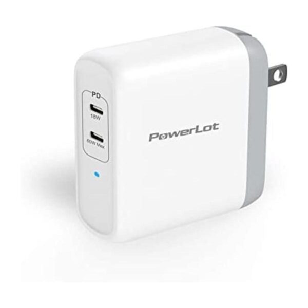 Cargador de pared USB C PowerLot de 68 W 2 puertos GaN PD_1