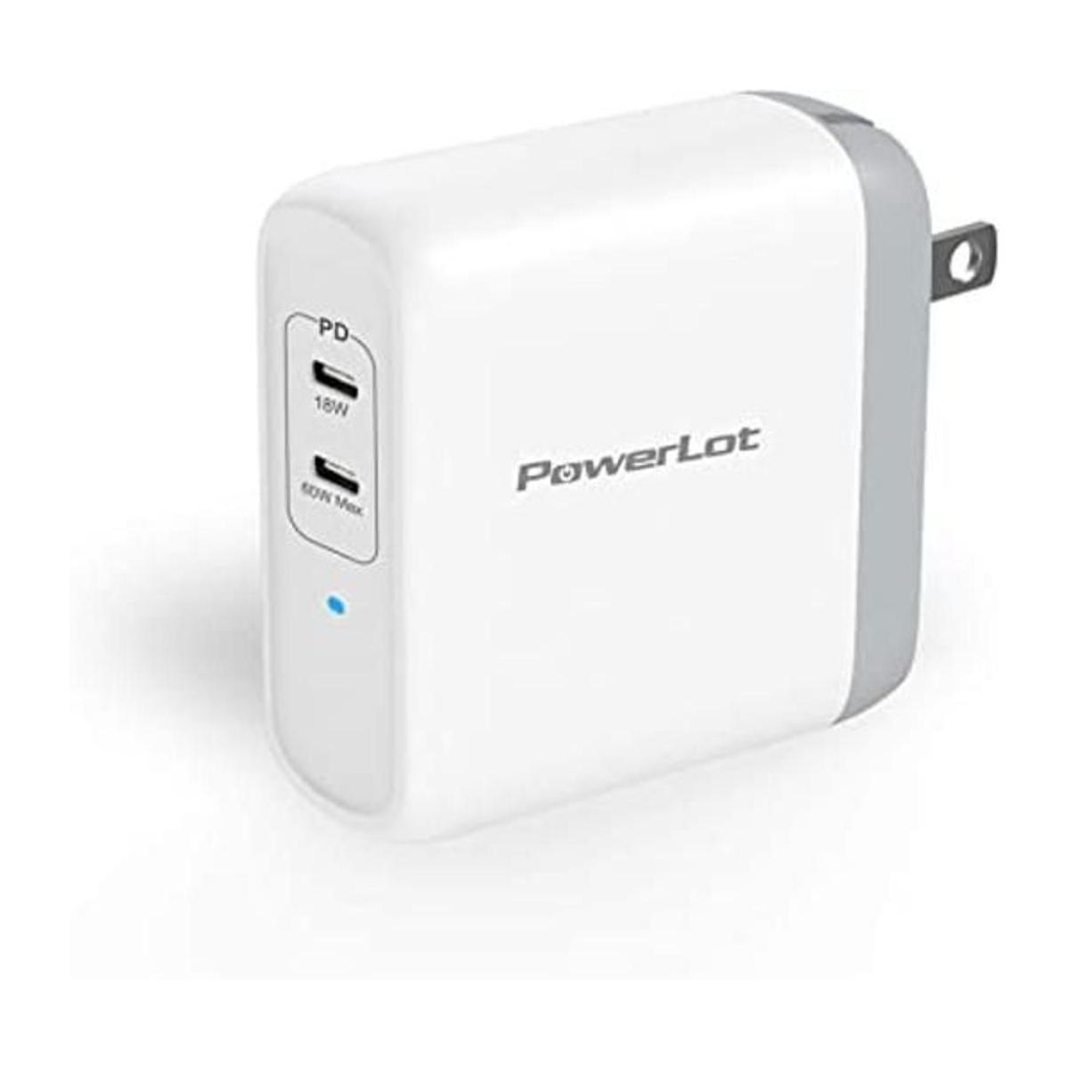 Cargador de pared USB C PowerLot de 68 W 2 puertos GaN PD