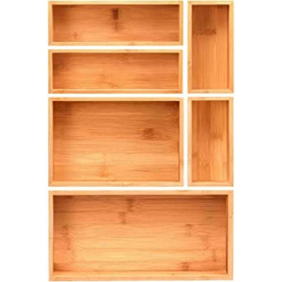 MaxGear Organizador de cajones 100 bambú 6 unidades