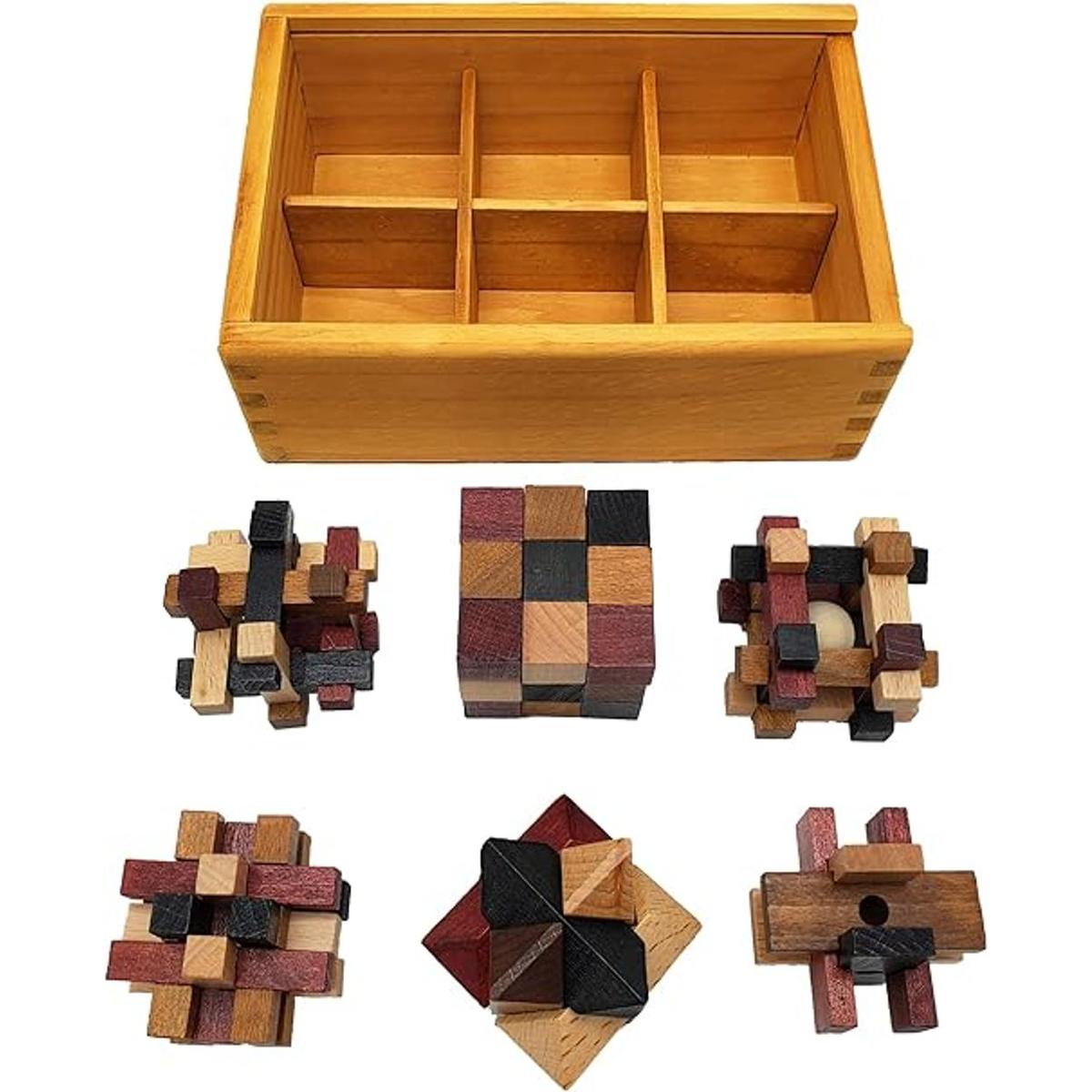LMC Products Rompecabezas de cerebro de madera paquete de
