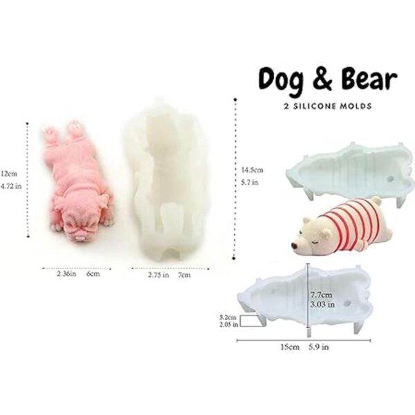 JJMG Molde de silicona 3D Shar Pei perro y oso polar_2