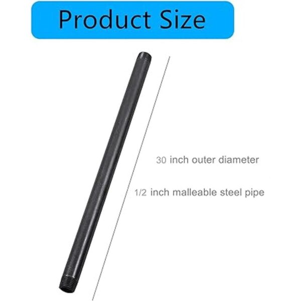 Pezones de acero maleable de 12 x 30 pulgadas roscados