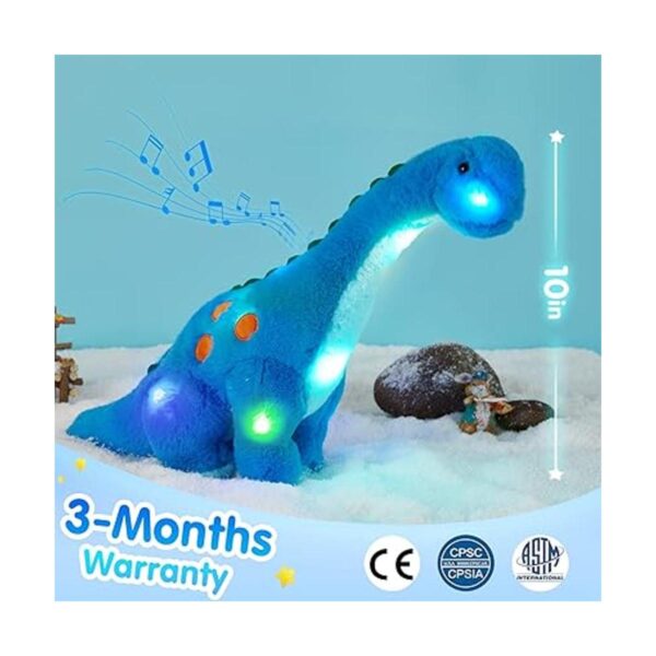 Houwsbaby Dinosaurio musical LED de 10 pulgadas con diseño_2