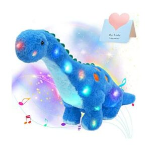 Houwsbaby Dinosaurio musical LED de 10 pulgadas con diseño_1