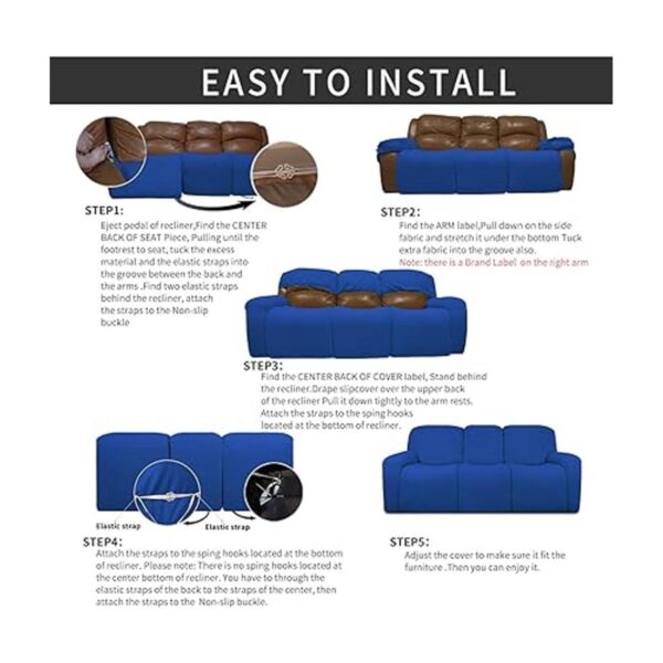 EasyGoing Funda elástica para sofá reclinable 8 piezas_4