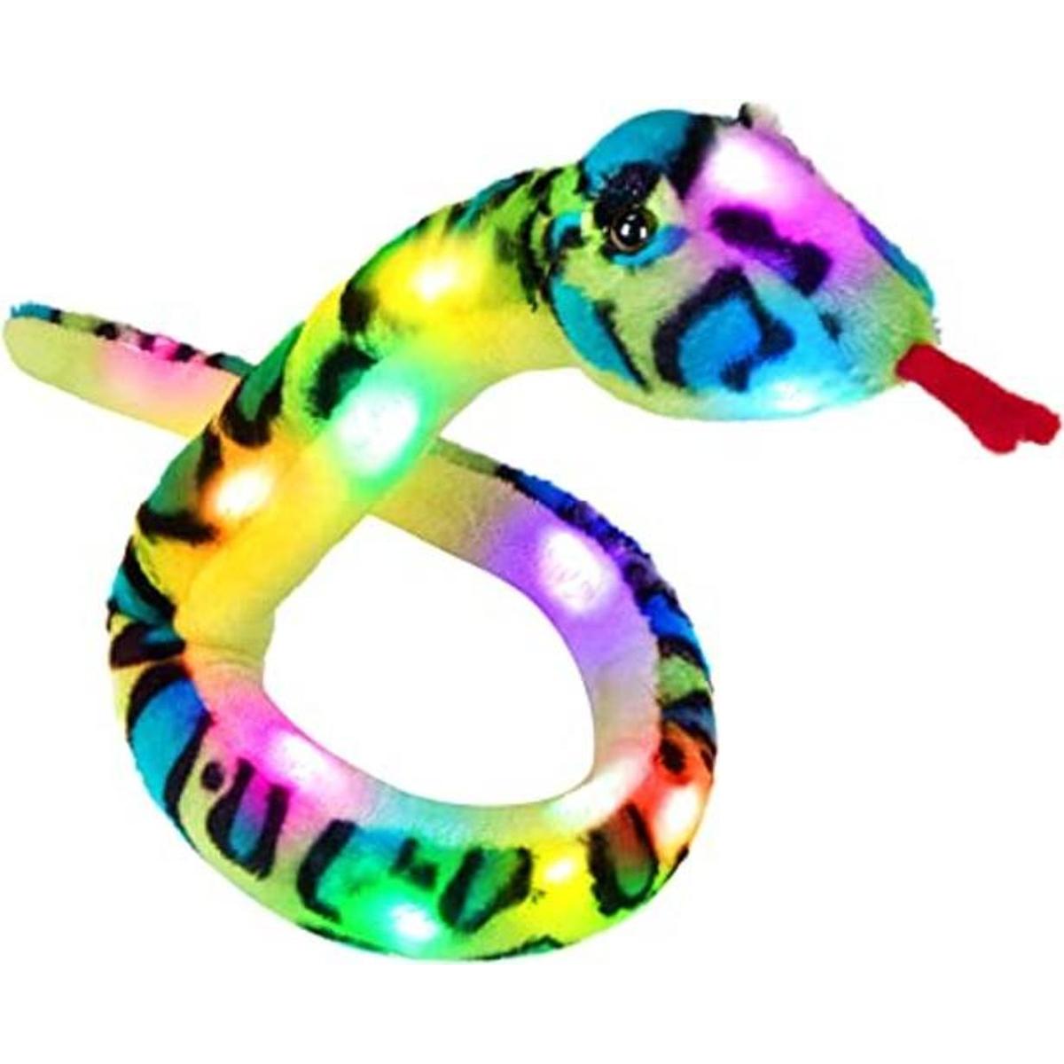 Houswbaby Animal de peluche realista de serpiente LED de