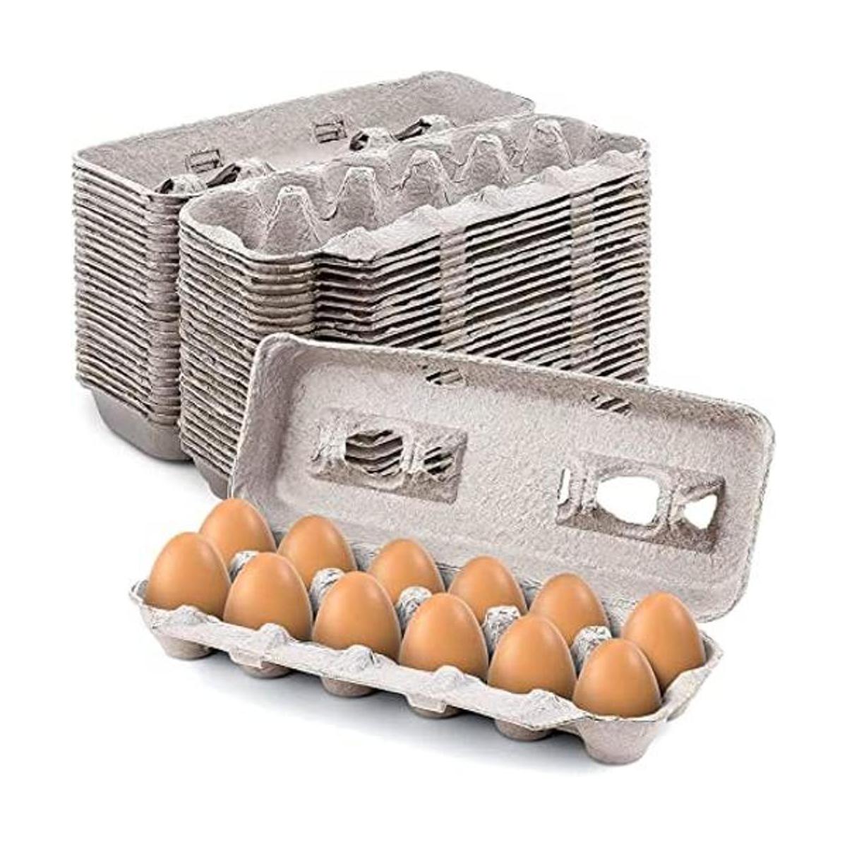 MT Products Cajas de huevos de pulpa natural en blanco con