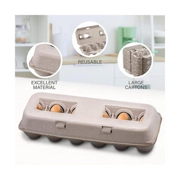 MT Products Cajas de huevos de pulpa natural en blanco con_5