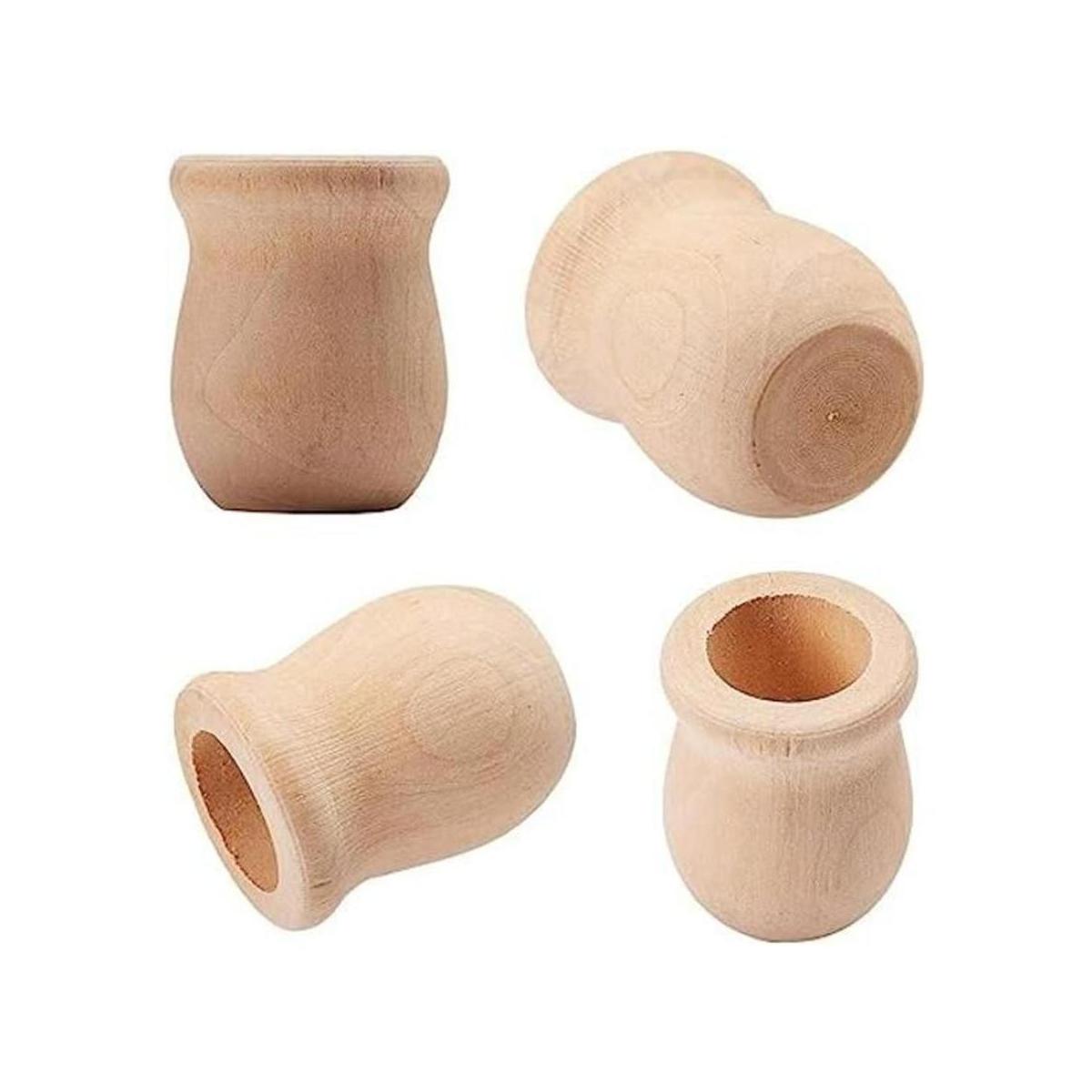 GORGECRAFT Jarrón de madera en blanco sin acabar 10