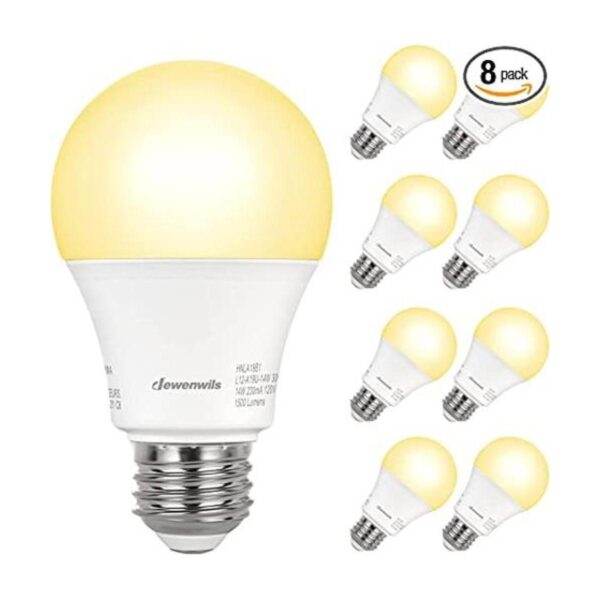 DEWENWILS Paquete de 8 bombillas LED A19 equivalente a 100_1
