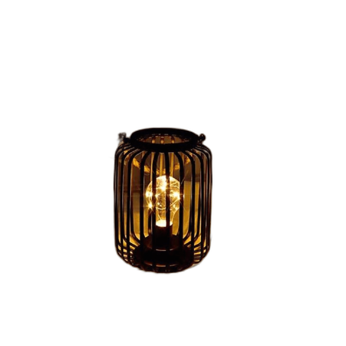 JHY DESIGN Lámpara decorativa de jaula de metal de 7.5
