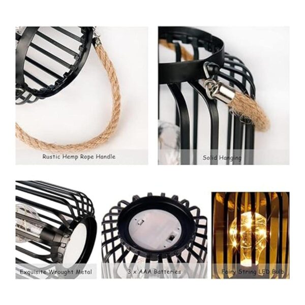 JHY DESIGN Lámpara decorativa de jaula de metal de 7.5_4