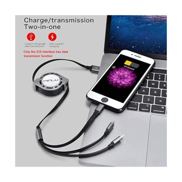 Cable de carga múltiple 3A MINLU paquete de 2 cables USB_3