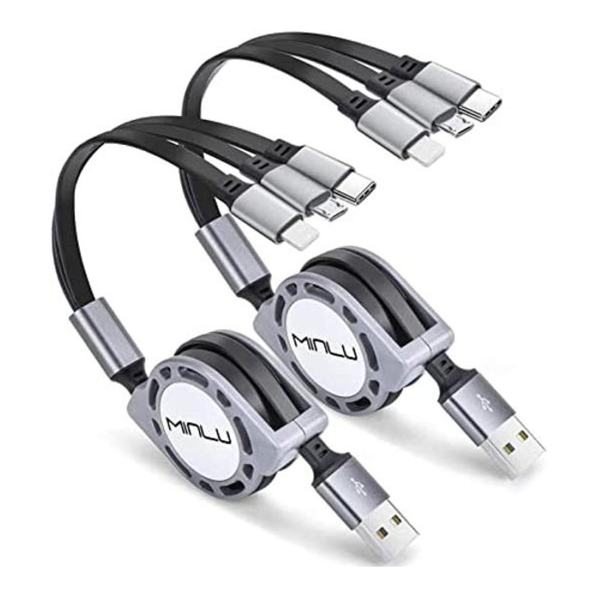 Cable de carga múltiple 3A MINLU paquete de 2 cables USB
