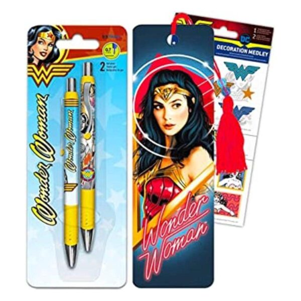 Juego de marcapáginas de Wonder Woman con lápiz_1