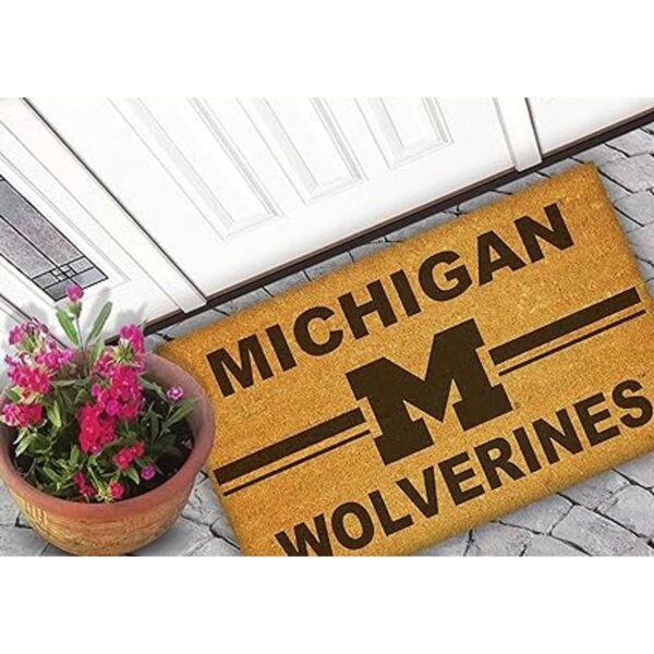 KH Sports Fan Michigan Wolverines Logo Team Coir Felpudo_2
